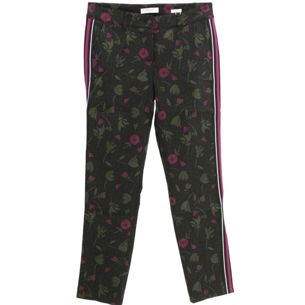 GERRY WEBER pink olive black floral ankle pants 4